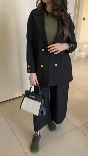 Blazer Travel Suit (أسود, S)